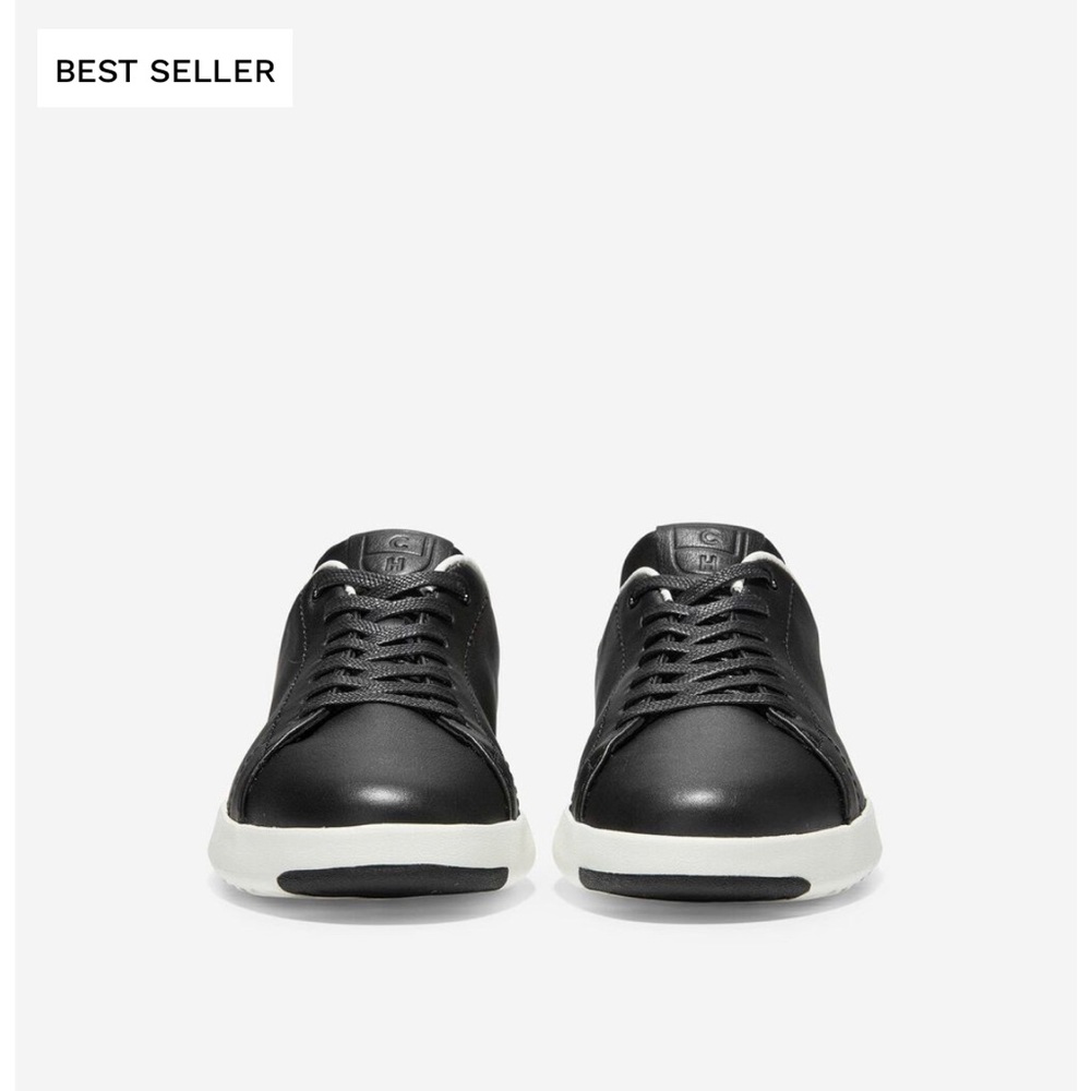 Cole Haan Black Leather Sneakers with White Sole